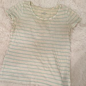 Vineyard Vines Light Blue and Cream Striped Tee